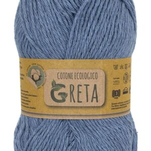 Fil coton crochet Greta bleu jeans en pelote entière