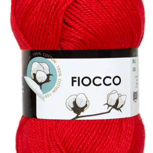 Fiocco rouge fil coloré tricot crochet en gros plan