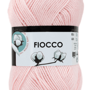 Gros plan sur la fibre du fil Fiocco rose clair