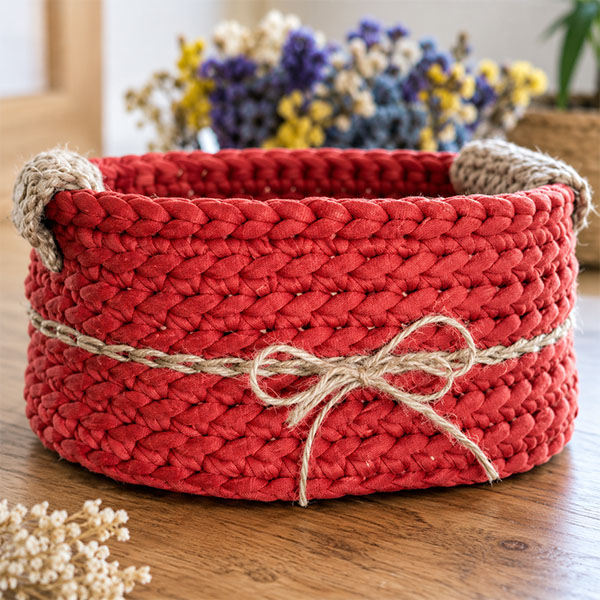 paniere fit au crochet e cord yarn