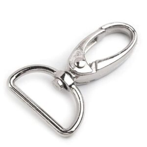 Mousqueton ovale 25mm métal argent pivot couture sac