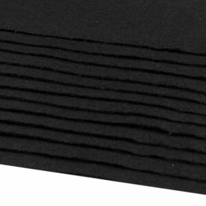 Feutrine 20x30cm noir, idéale pour projets créatifs manuels.