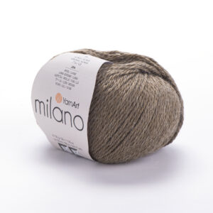 Pelote de laine Milano taupe prête pour le tricot