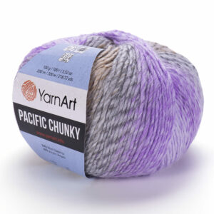 Pacific Chunky violet gris pelote moelleuse exposée en gros plan