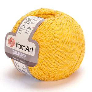 Vue entière d’une pelote Summer jaune coton viscose