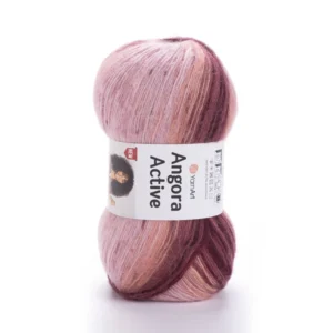 Fil Angora Active rose en pelote premier plan net