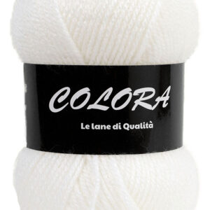 Zoom texture fil doux pelote acrylique Colora blanc chaude