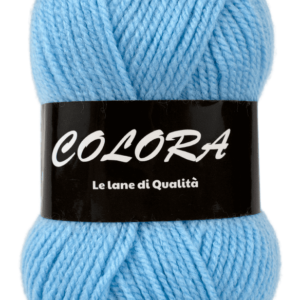 Zoom sur pelote Colora douce bleu clair et sans gratte