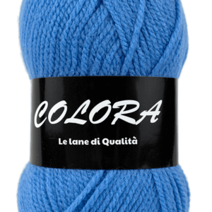 Zoom texture moelleuse pelote acrylique Colora fine bleu cobalt
