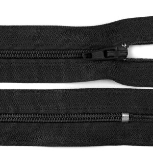 Fermeture éclair 25cm noir nylon tricot crochet couture
