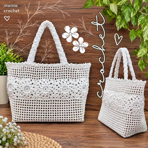 Sac au crochet réalisé avec le fil slim thaï