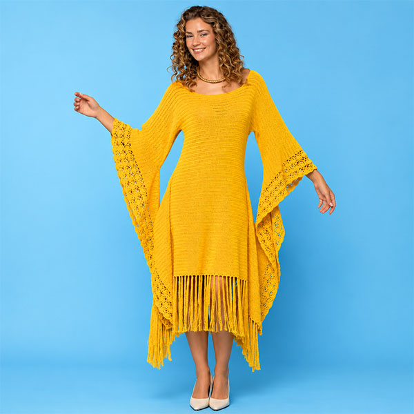 femme avec robe jaune en summer yarnart