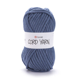 Photo de pelote Cord Yarn bleu jeans avec texture visible