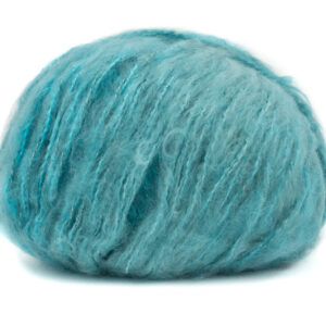 Pelote centrée Like Mohair turquoise fil effet mohair