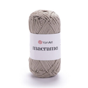 Vue nette pelote macrame taupe douce couleur naturelle