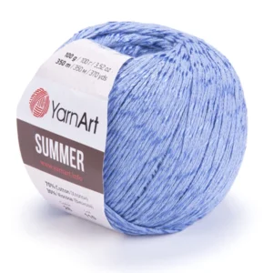 Pelote de laine Summer bleu entière vue de face