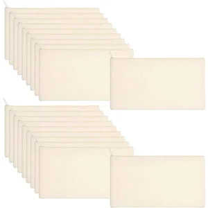 Pochette petit modèle 21*12cm blanche personnalisable fermeture blanche