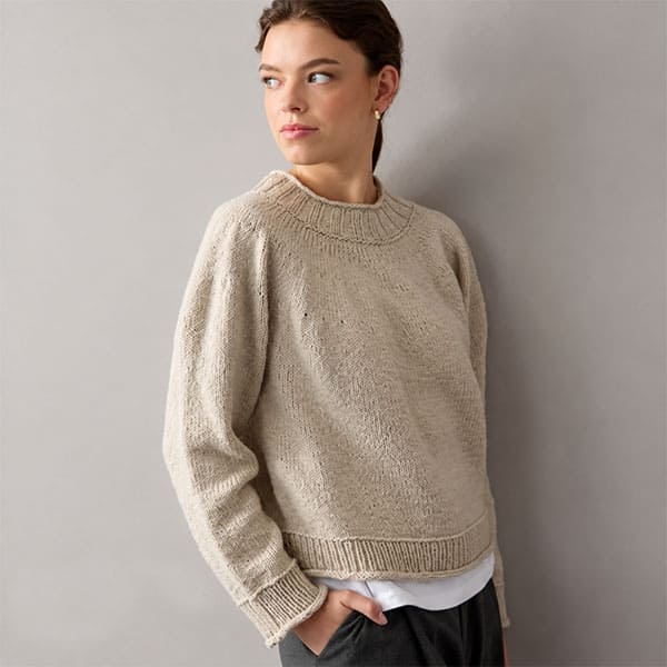 vegan cashmere ecru pull tricot