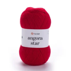 Angora Star rouge en pelote douce laine à tricoter