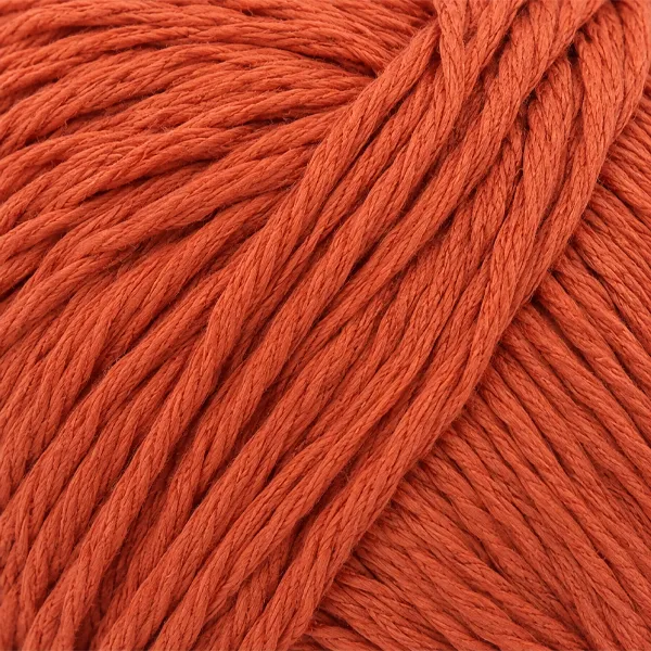 zoom sur la texture du fil cotone ecologico couleur corail