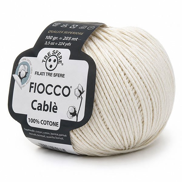 pelote fiocco cable couelur naturel