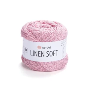 Linen Soft rose pelote fil coton lin doux tricot