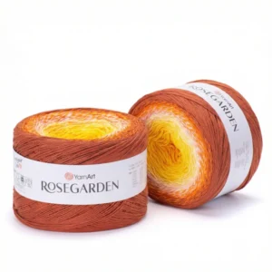 Rosegarden orange terracotta deux pelotes fil coton été crochet