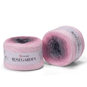 Rosegarden pelotes coton crochet tricot rose gris YarnArt