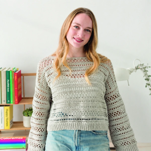 pull réalisé avec le fil eco vita coton recyclé