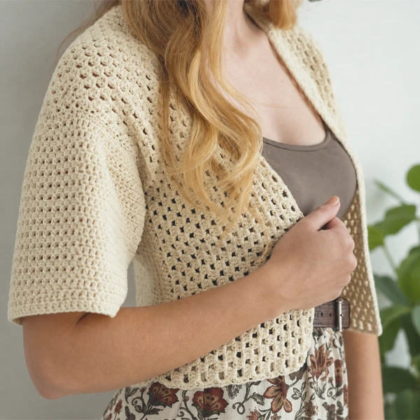 gilet réalisé avec le fil eco vita coton recyclé
