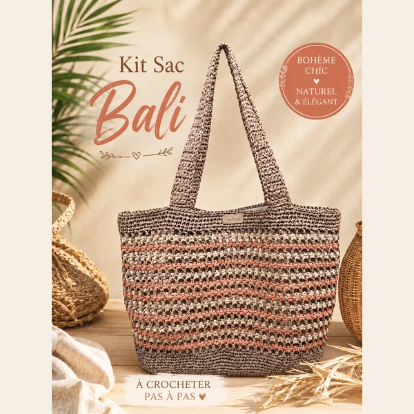 Kit Sac Bali kit crochet raphia naturel bohème chic estival