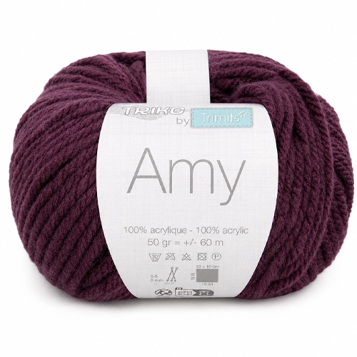 Amy fil épais doux pelote acrylique tricot crochet aubergine